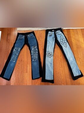 Bejeweled by Susan Fixel- Limited Edition- Two-Tone Black Yoga and Blue Denim